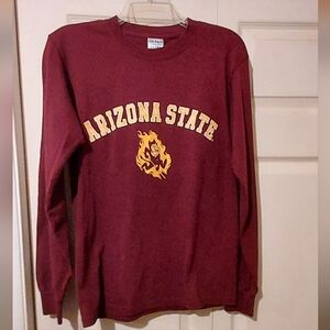 ASU Arizona State Sun Devils T Shirt Unisex Sm Long Sleeves Gildan Cotton Logo
